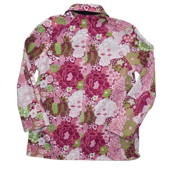 London Fog Reversible Floral Print Jacket – Women’s Small Petite – Pink/Green - Picture 7 of 9